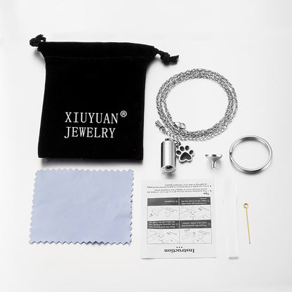 Memorial Cremation Necklace with Paw