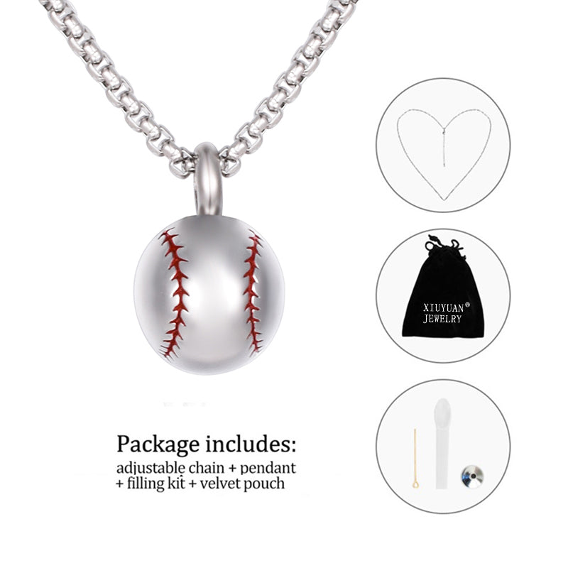 Memorial Baseball Cremation Jewelry for Ashes