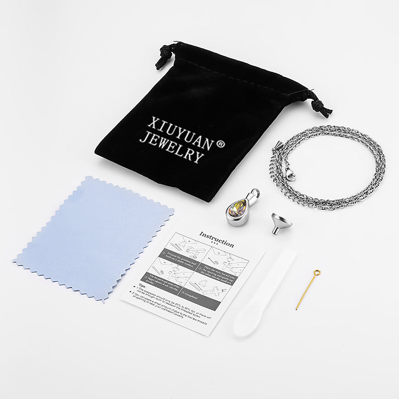 Art Teardrop Cremation Pendant - Engraving