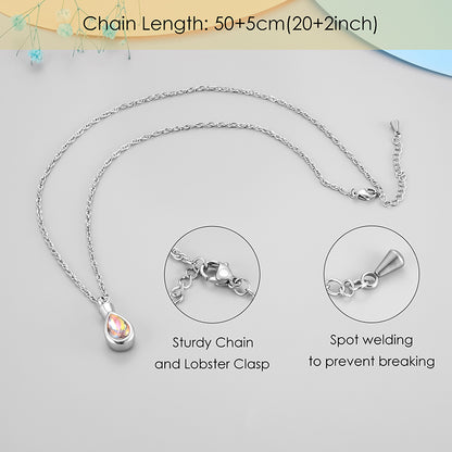 Art Teardrop Cremation Pendant - Engraving
