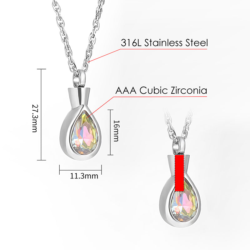 Art Teardrop Cremation Pendant - Engraving