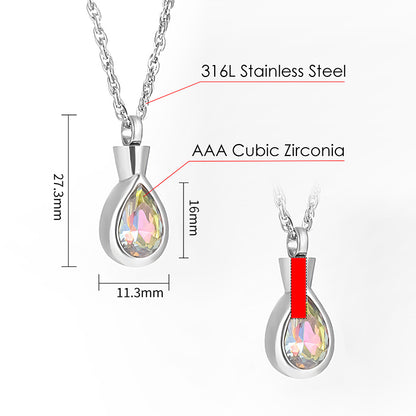 Art Teardrop Cremation Pendant - Engraving