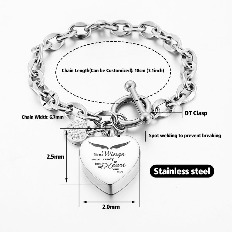 Xiuyuan Jewelry Cremation  Bracelet of Heart for Ashes