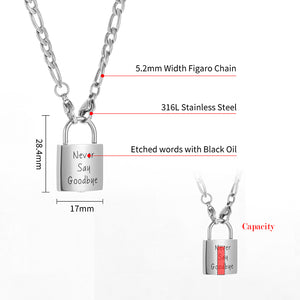 Lock Filled Pendant Necklace