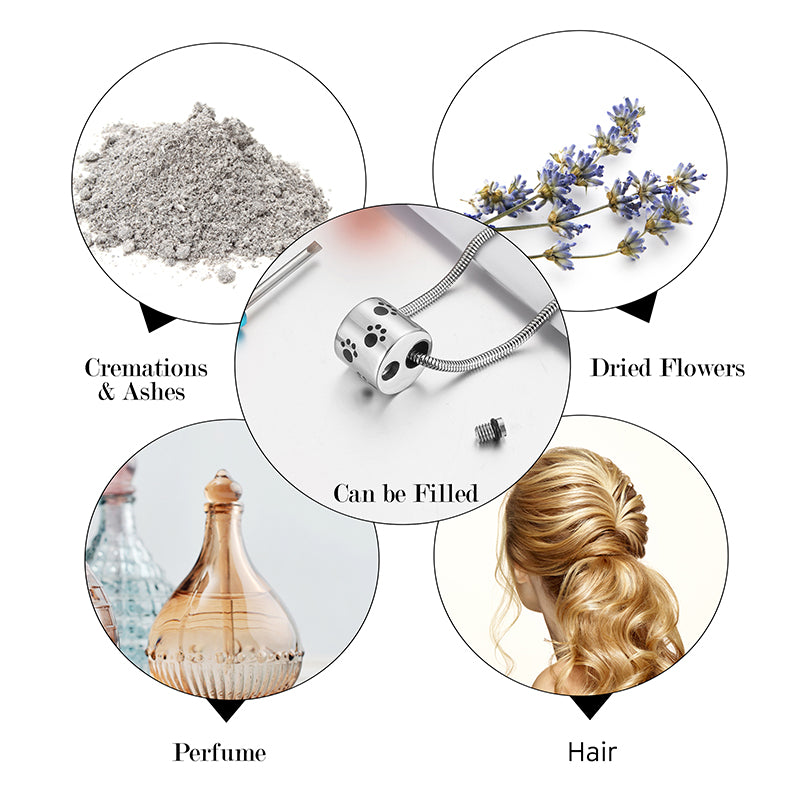 Paws Ring Filled Cremation Pendant