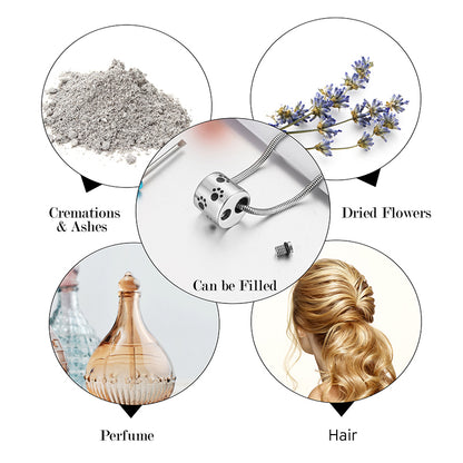 Paws Ring Filled Cremation Pendant