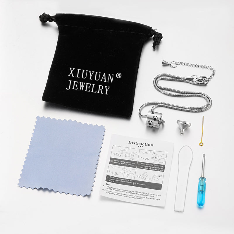 Paws Ring Filled Cremation Pendant