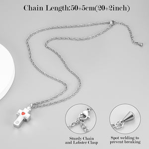 Cross Cremation Necklace with Zircon