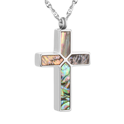Art Cross Cremation Pendant Necklace