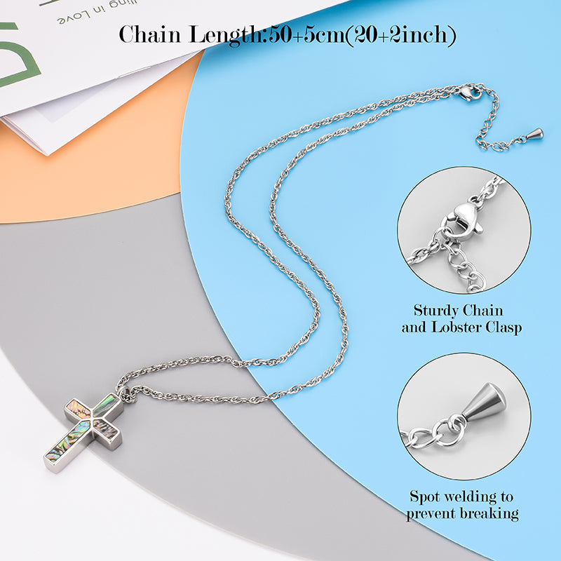 Art Cross Cremation Pendant Necklace