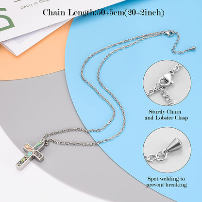Art Cross Cremation Pendant Necklace