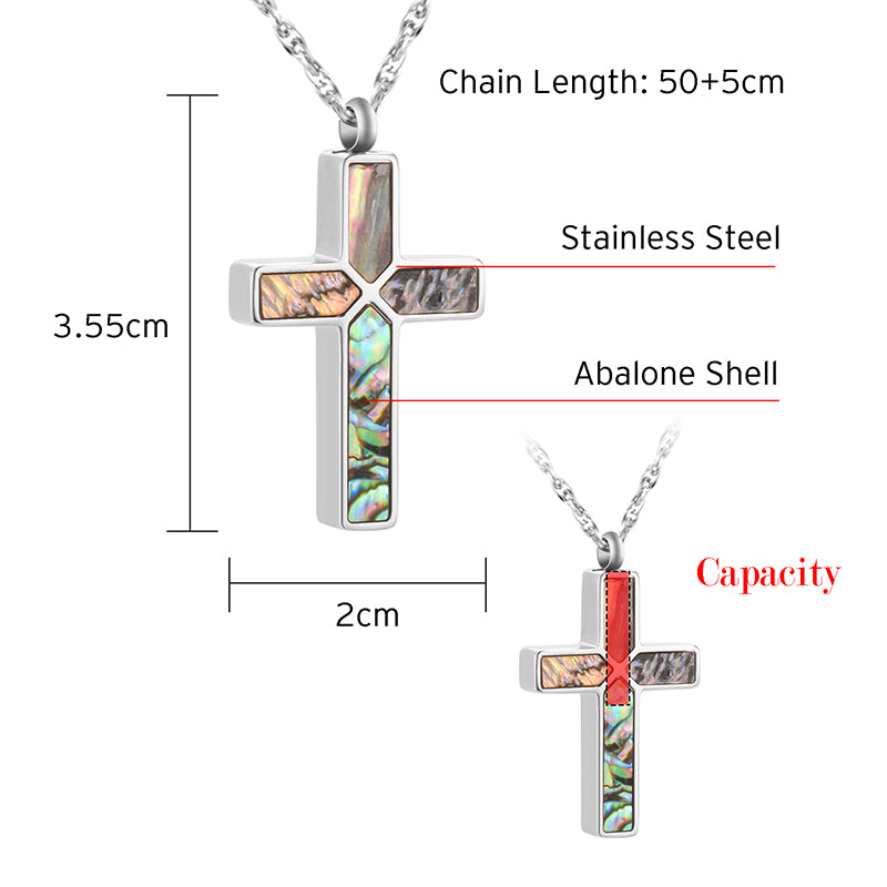 Art Cross Cremation Pendant Necklace