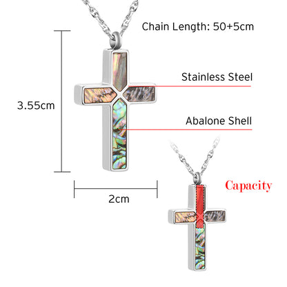 Art Cross Cremation Pendant Necklace