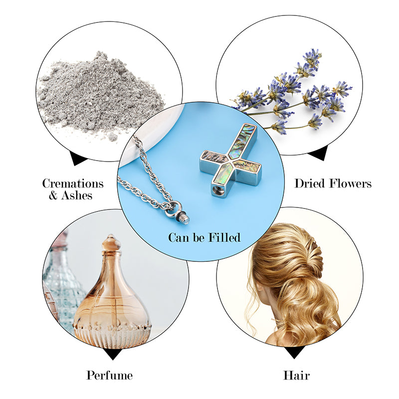 Art Cross Cremation Pendant Necklace