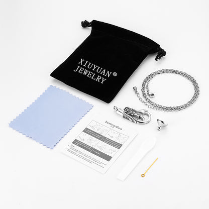 Angle Wings and Fish Hook Cremation Necklace