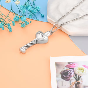 Love Key Filled Cremation Necklace