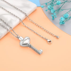 Love Key Filled Cremation Necklace
