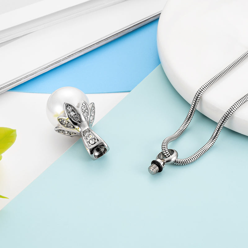 Diamond and Pearl Cremation Pendant