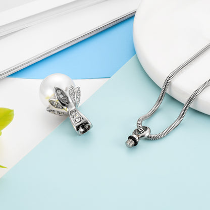 Diamond and Pearl Cremation Pendant