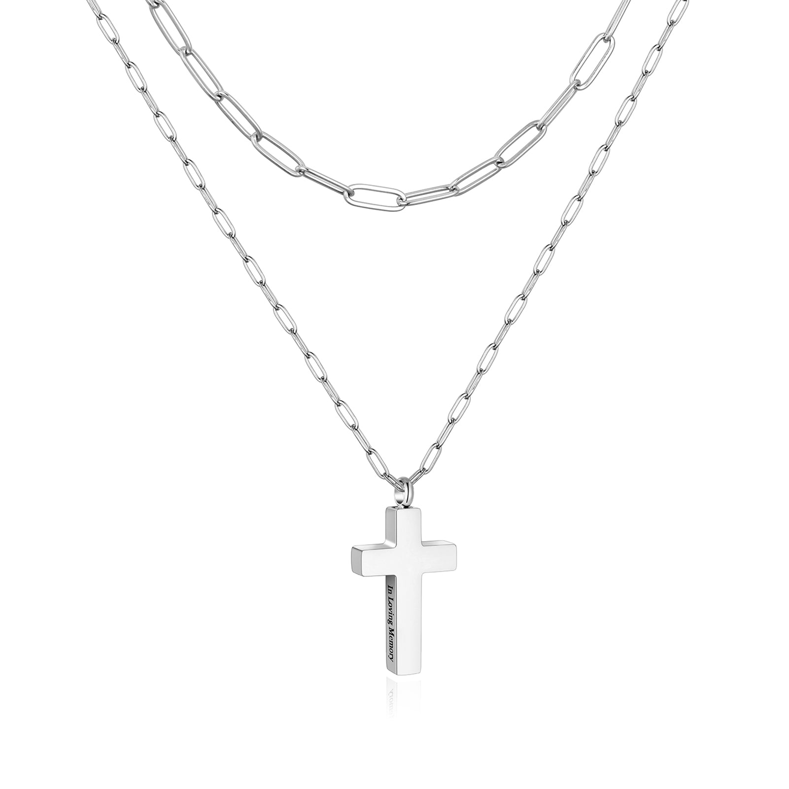 Cross Cremation Pendant Necklace