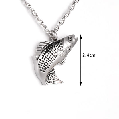 Filled Fish Cremation Necklace