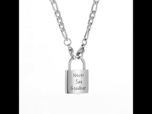 Lock Filled Pendant Necklace