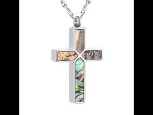Art Cross Cremation Pendant Necklace