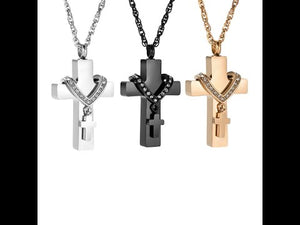 Cross Cremation Pendant Jewelry for Mom/ Dad