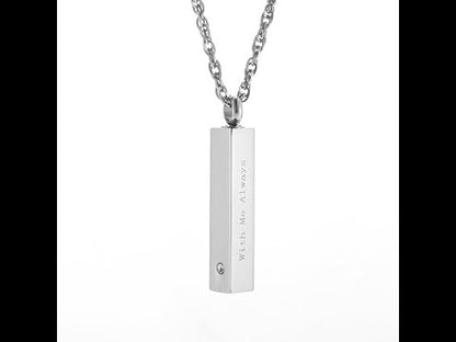 Memorial Cremation Ashes Necklace Bar-Engraving